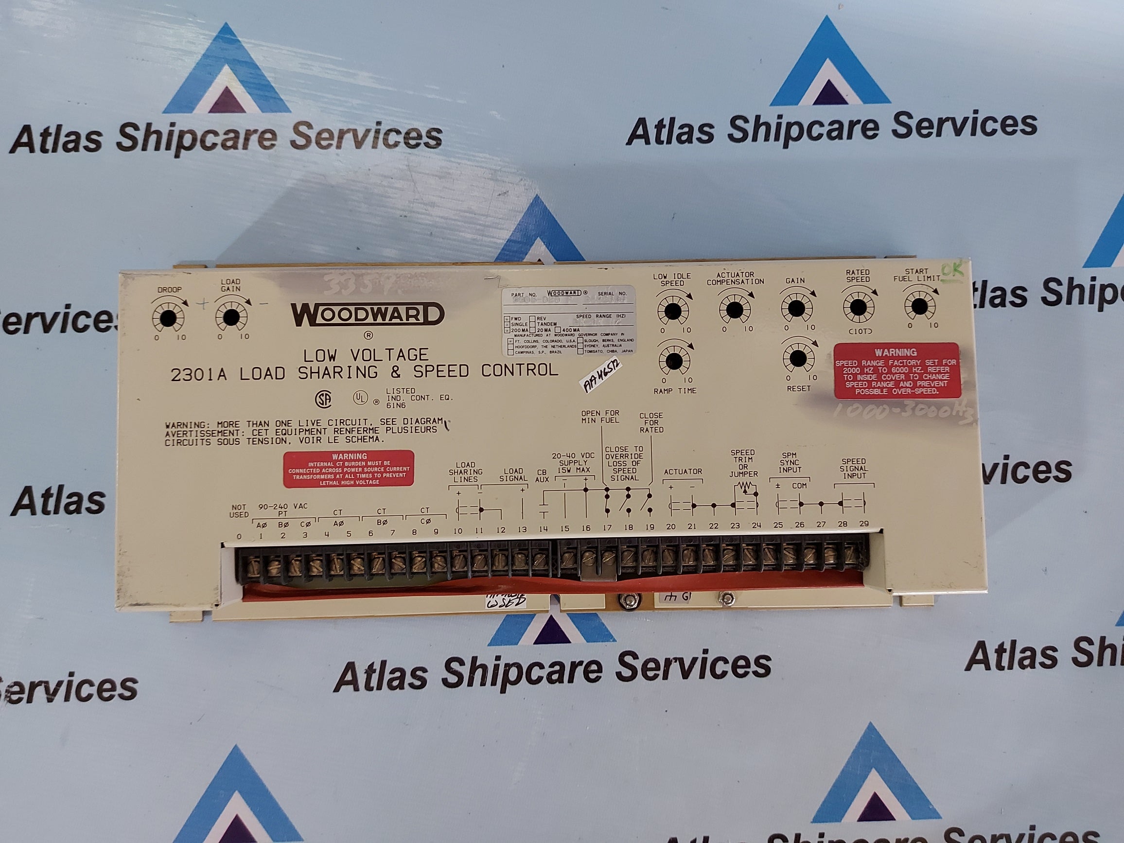 WOODWARD 9905-020 LOW VOLTAGE 2301A LOAD SHARING & SPEED CONTROL REV.P